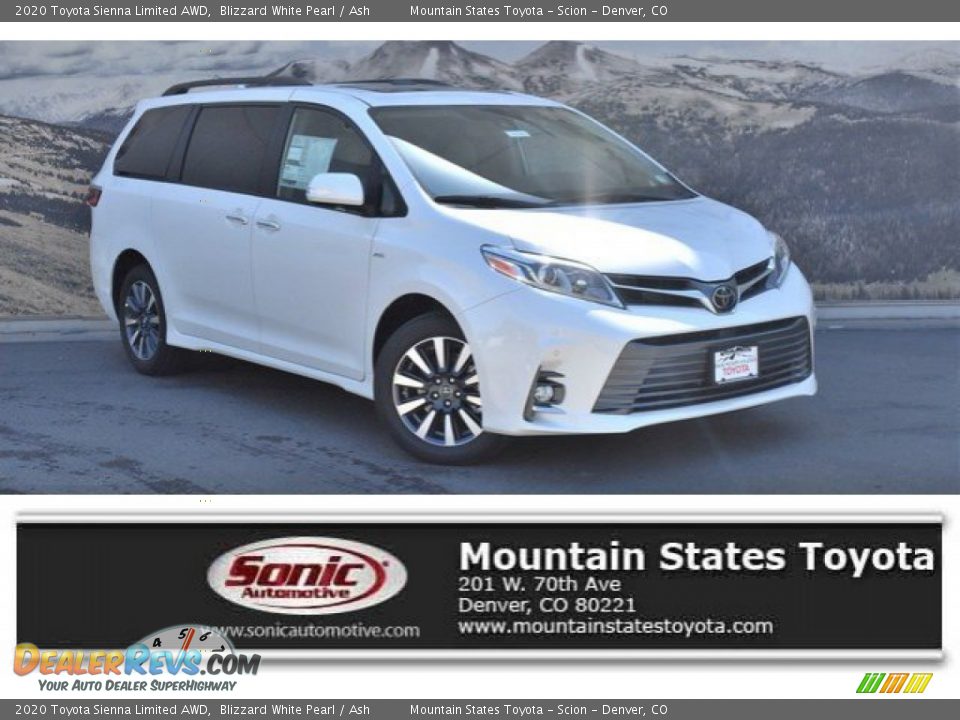 2020 Toyota Sienna Limited AWD Blizzard White Pearl / Ash Photo #1