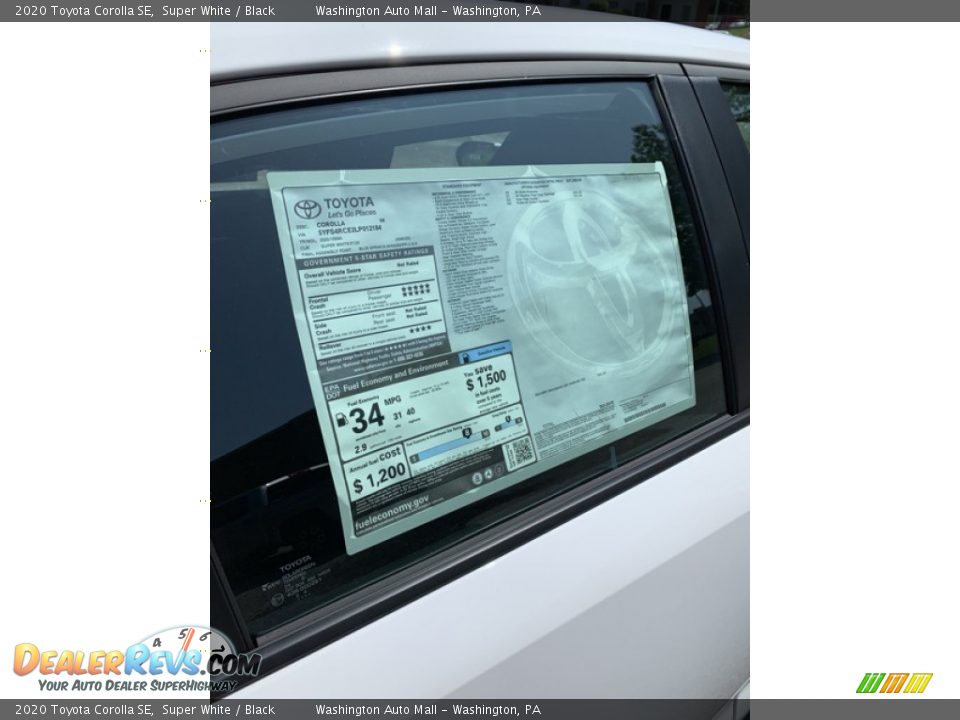 2020 Toyota Corolla SE Super White / Black Photo #24