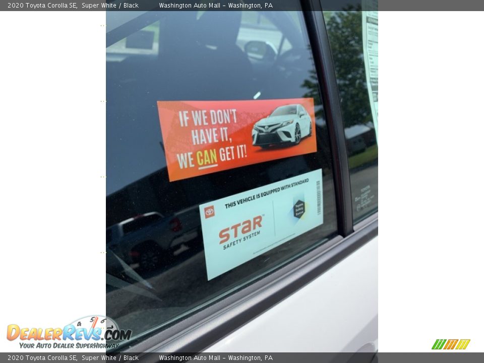 2020 Toyota Corolla SE Super White / Black Photo #25