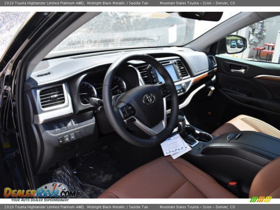 2019 Toyota Highlander Limited Platinum AWD Midnight Black Metallic / Saddle Tan Photo #5