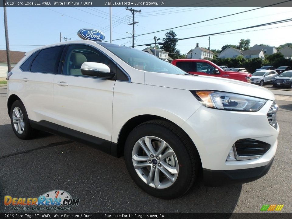 2019 Ford Edge SEL AWD White Platinum / Dune Photo #3