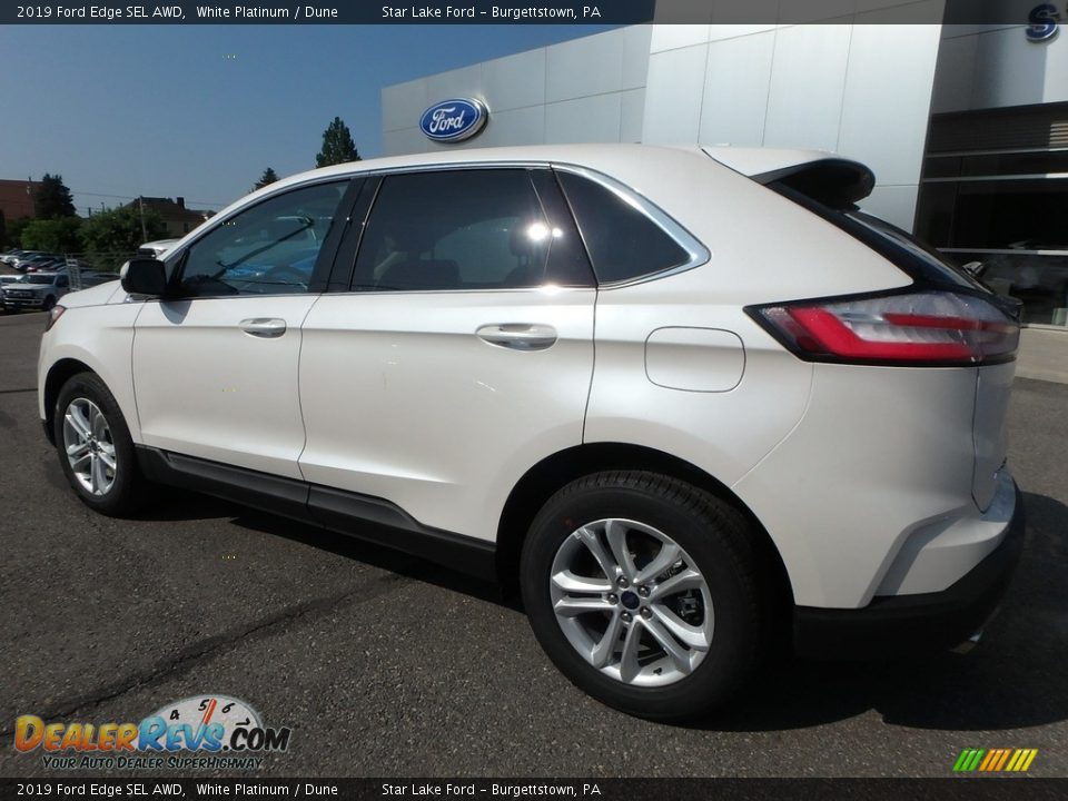 2019 Ford Edge SEL AWD White Platinum / Dune Photo #8