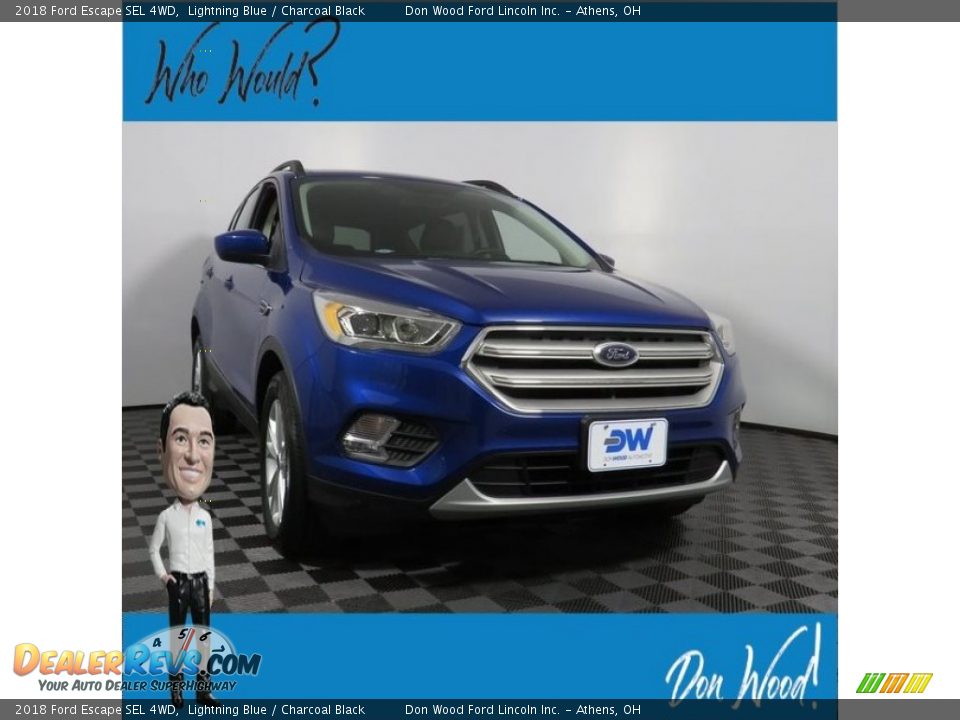 2018 Ford Escape SEL 4WD Lightning Blue / Charcoal Black Photo #1