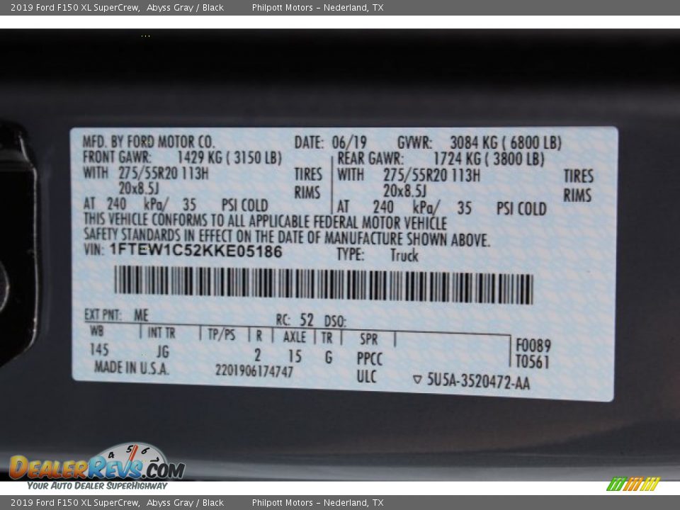 2019 Ford F150 XL SuperCrew Abyss Gray / Black Photo #25