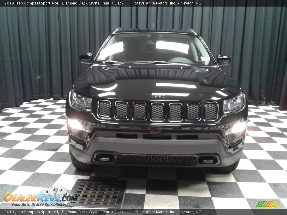 2019 Jeep Compass Sport 4x4 Diamond Black Crystal Pearl / Black Photo #3