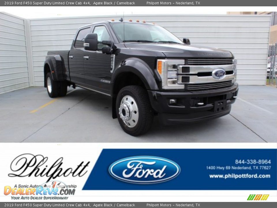 2019 Ford F450 Super Duty Limited Crew Cab 4x4 Agate Black / Camelback Photo #1