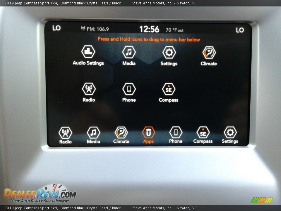 2019 Jeep Compass Sport 4x4 Diamond Black Crystal Pearl / Black Photo #24