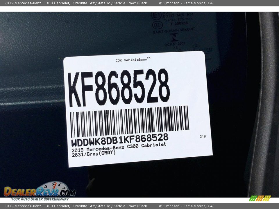 2019 Mercedes-Benz C 300 Cabriolet Graphite Grey Metallic / Saddle Brown/Black Photo #12