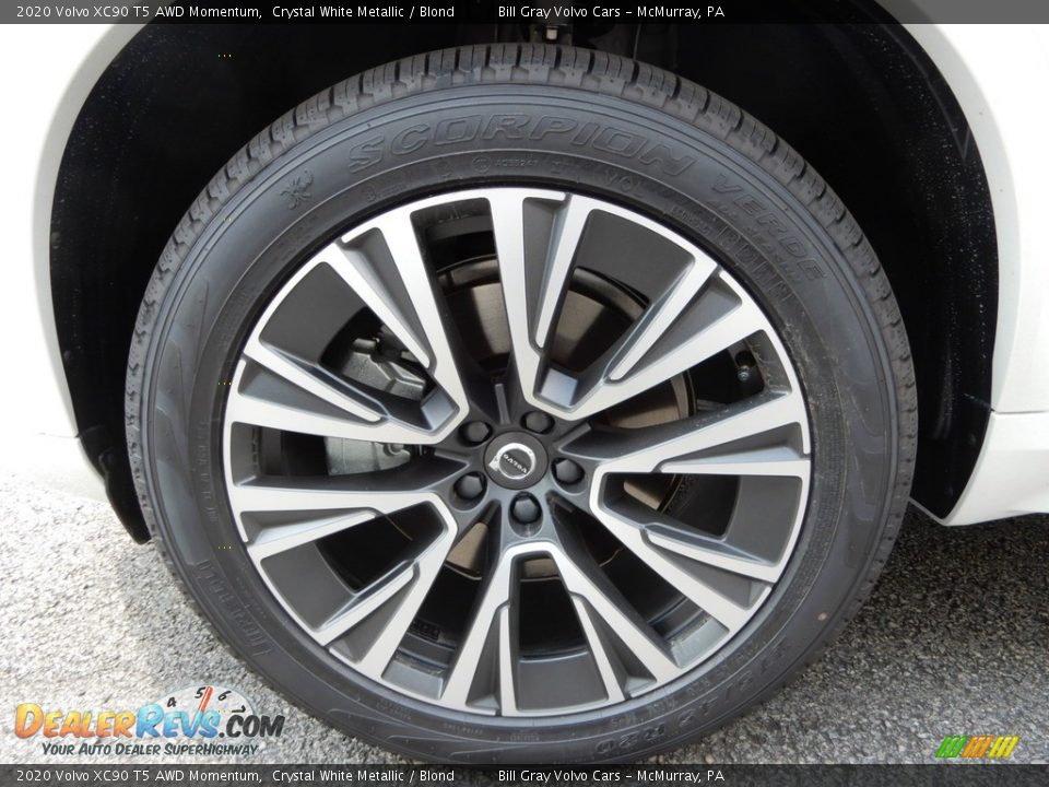 2020 Volvo XC90 T5 AWD Momentum Crystal White Metallic / Blond Photo #6