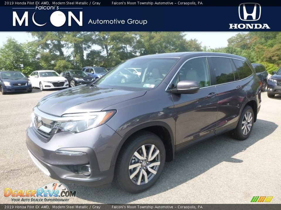 2019 Honda Pilot EX AWD Modern Steel Metallic / Gray Photo #1