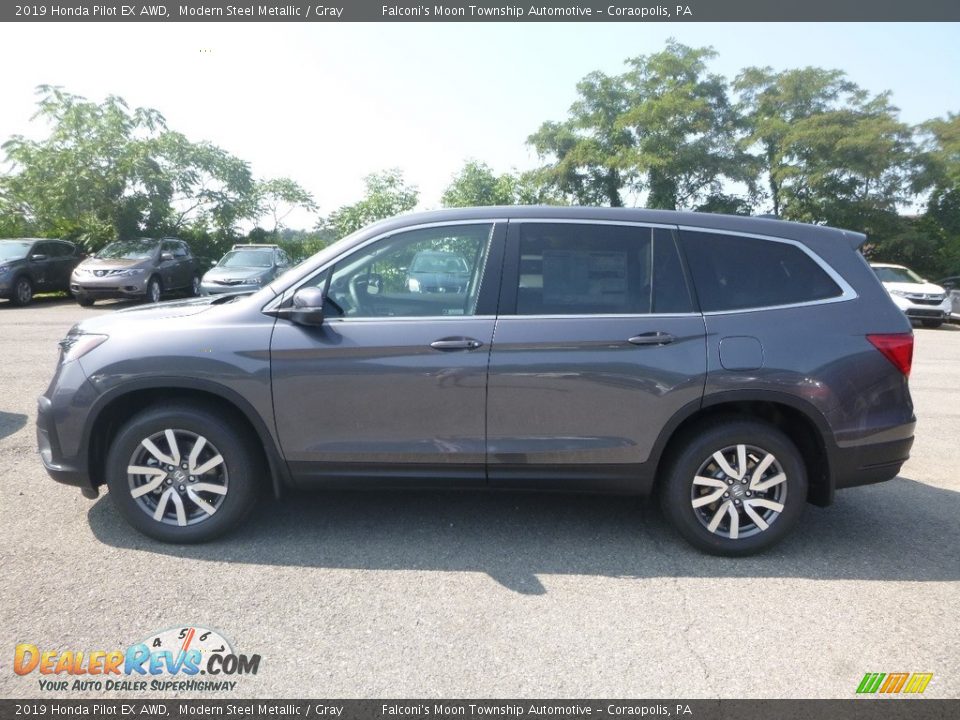 2019 Honda Pilot EX AWD Modern Steel Metallic / Gray Photo #2