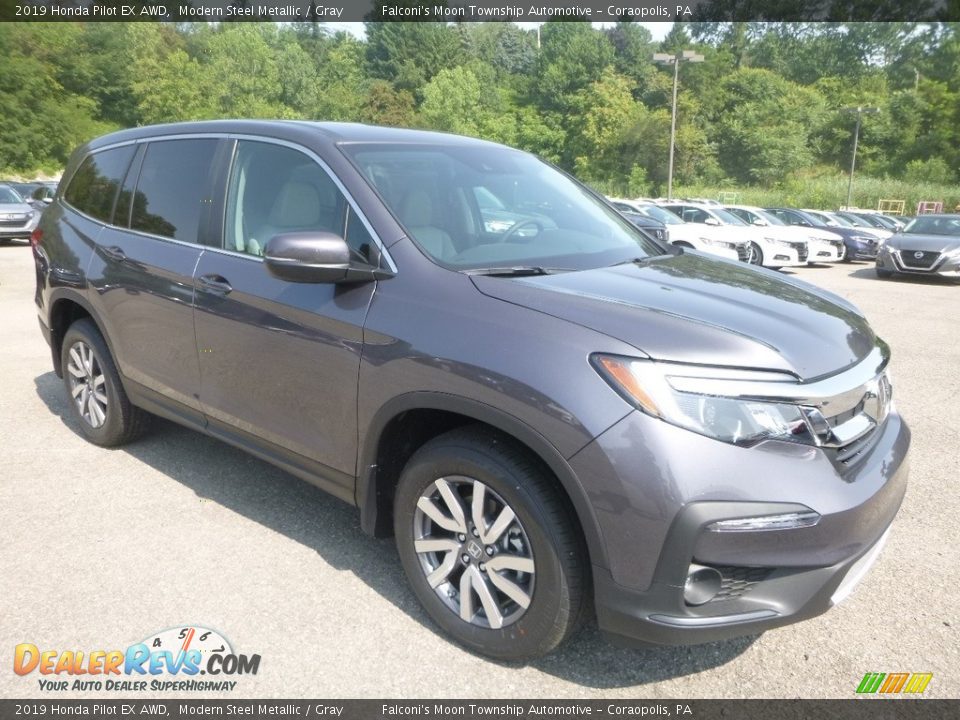 2019 Honda Pilot EX AWD Modern Steel Metallic / Gray Photo #6