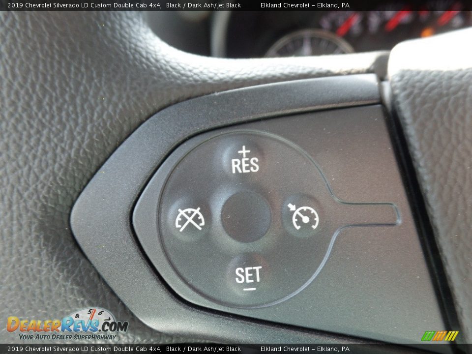 2019 Chevrolet Silverado LD Custom Double Cab 4x4 Black / Dark Ash/Jet Black Photo #24