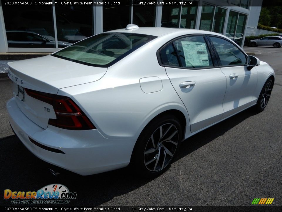 2020 Volvo S60 T5 Momentum Crystal White Pearl Metallic / Blond Photo #2