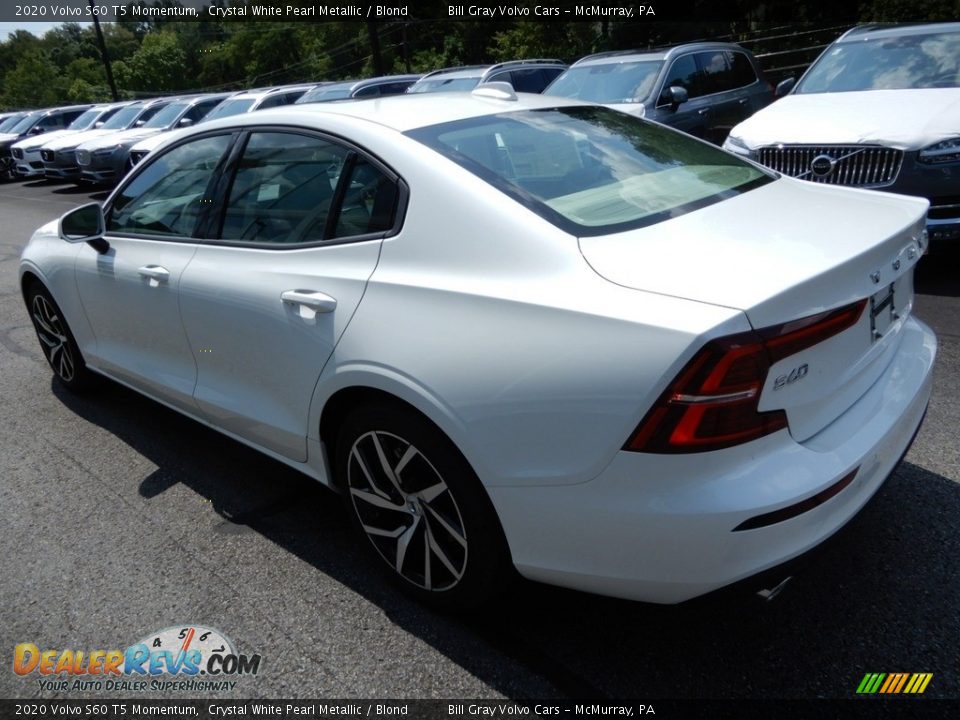 2020 Volvo S60 T5 Momentum Crystal White Pearl Metallic / Blond Photo #3