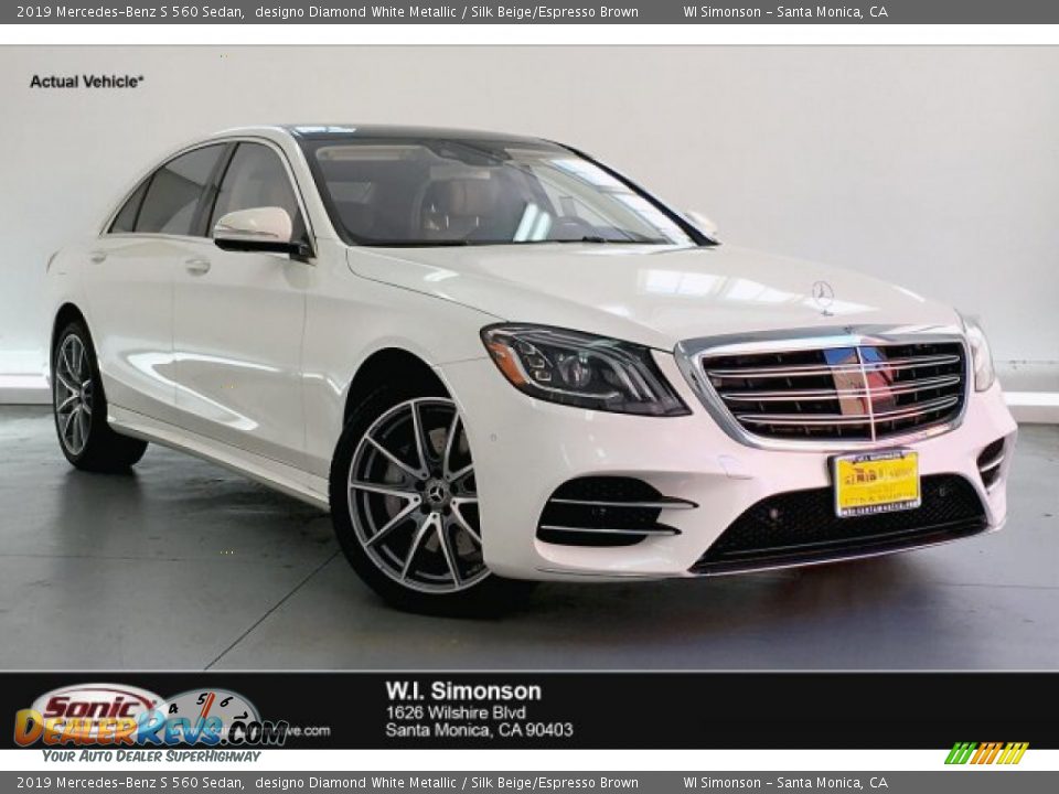 2019 Mercedes-Benz S 560 Sedan designo Diamond White Metallic / Silk Beige/Espresso Brown Photo #1