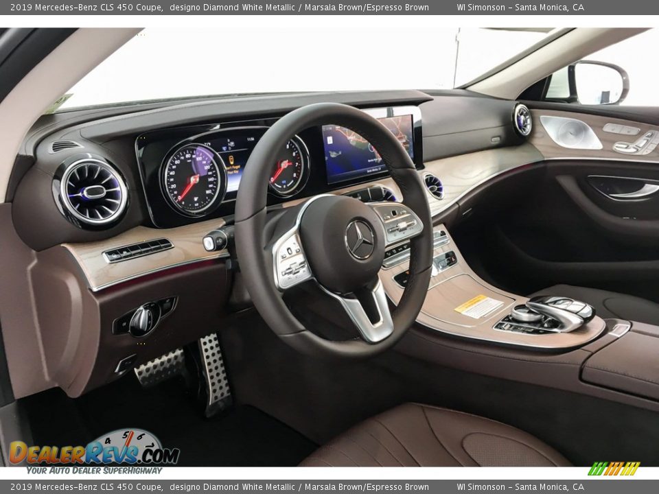 2019 Mercedes-Benz CLS 450 Coupe designo Diamond White Metallic / Marsala Brown/Espresso Brown Photo #4