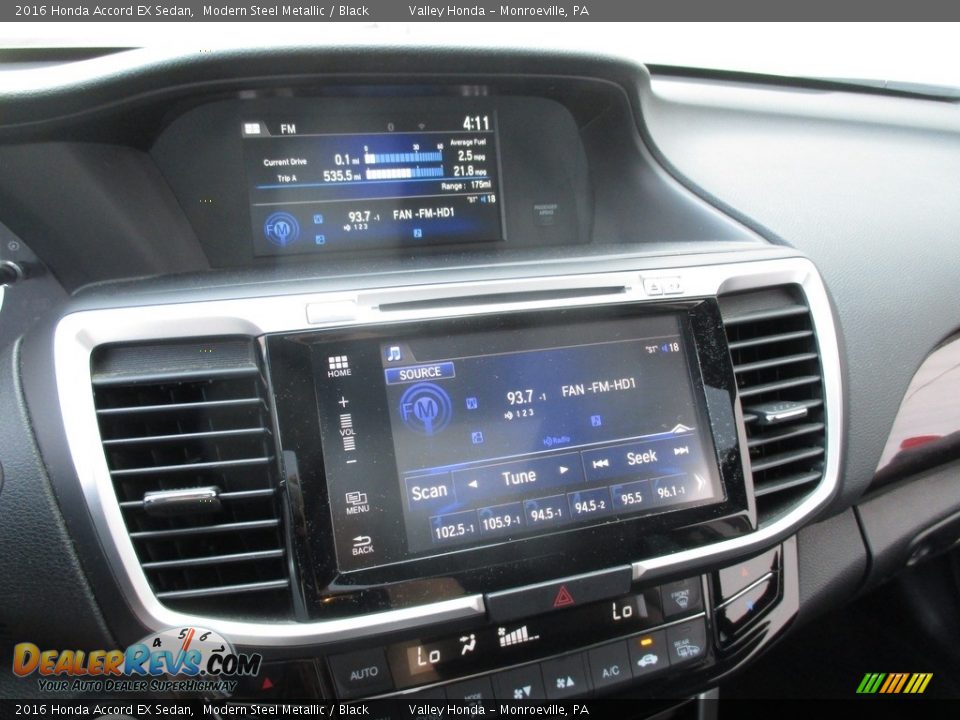 2016 Honda Accord EX Sedan Modern Steel Metallic / Black Photo #16