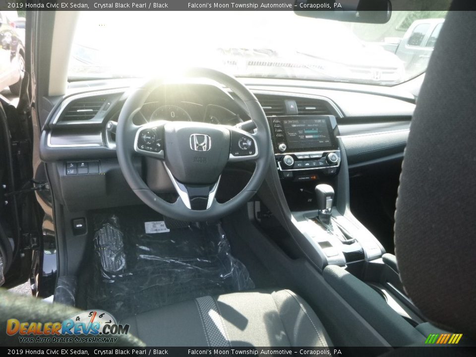 2019 Honda Civic EX Sedan Crystal Black Pearl / Black Photo #10