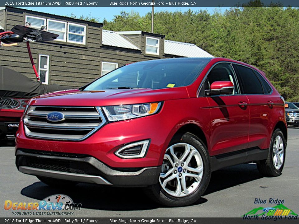 2018 Ford Edge Titanium AWD Ruby Red / Ebony Photo #1