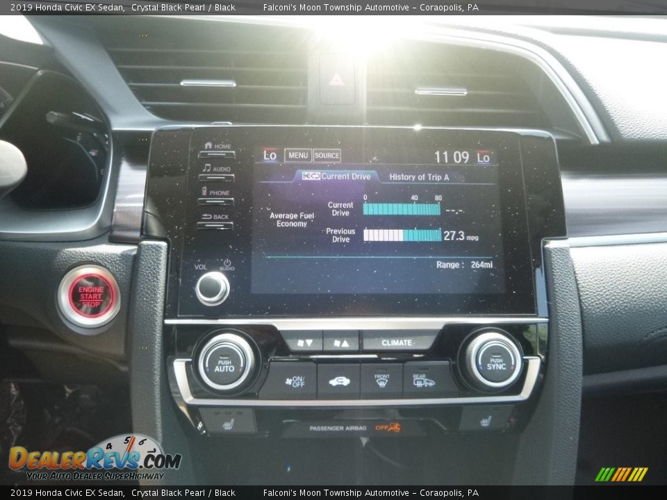 2019 Honda Civic EX Sedan Crystal Black Pearl / Black Photo #14