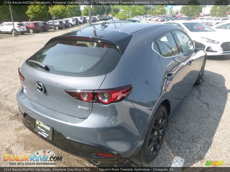 2019 Mazda MAZDA3 Hatchback Polymetal Gray Mica / Red Photo #2