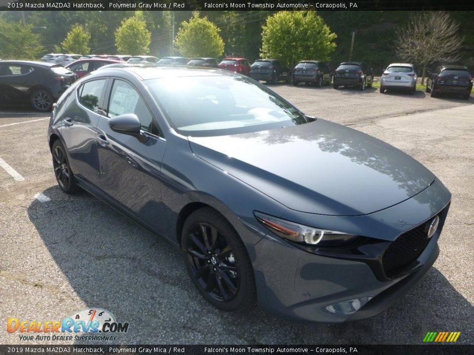 2019 Mazda MAZDA3 Hatchback Polymetal Gray Mica / Red Photo #3