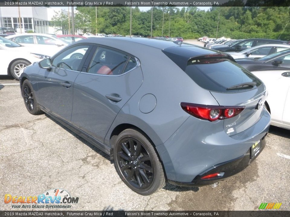 2019 Mazda MAZDA3 Hatchback Polymetal Gray Mica / Red Photo #6