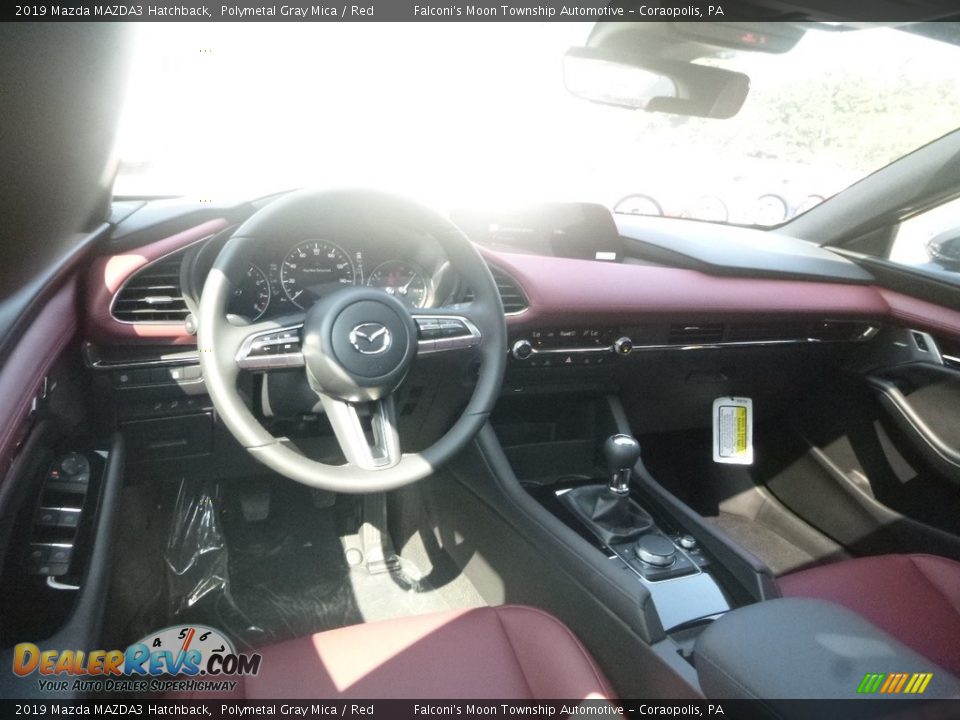 2019 Mazda MAZDA3 Hatchback Polymetal Gray Mica / Red Photo #9
