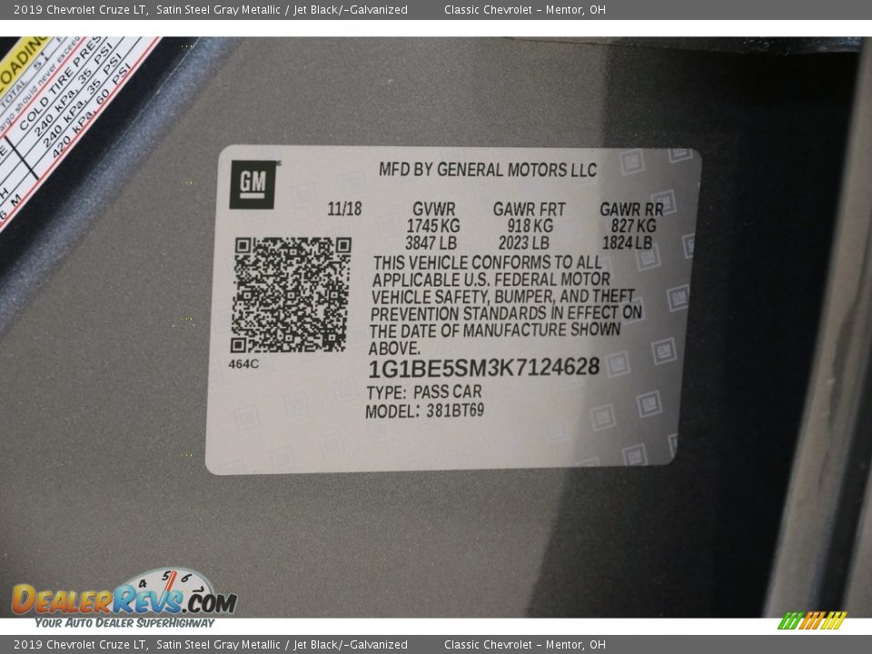 2019 Chevrolet Cruze LT Satin Steel Gray Metallic / Jet Black/­Galvanized Photo #21