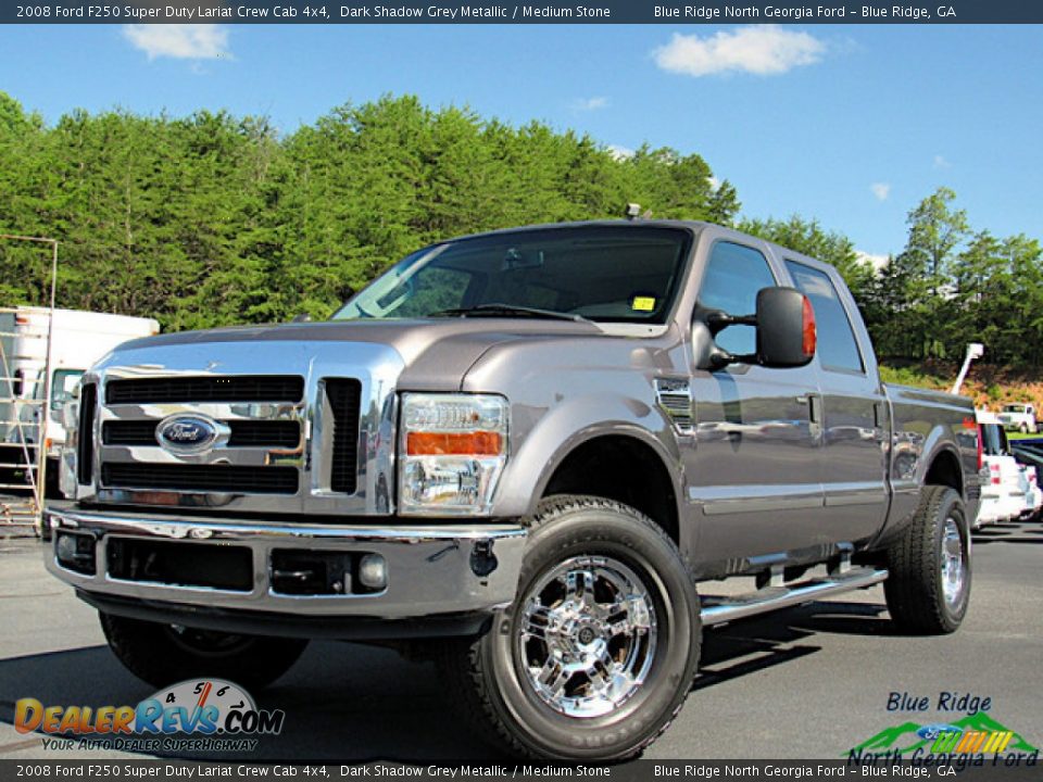 2008 Ford F250 Super Duty Lariat Crew Cab 4x4 Dark Shadow Grey Metallic / Medium Stone Photo #1