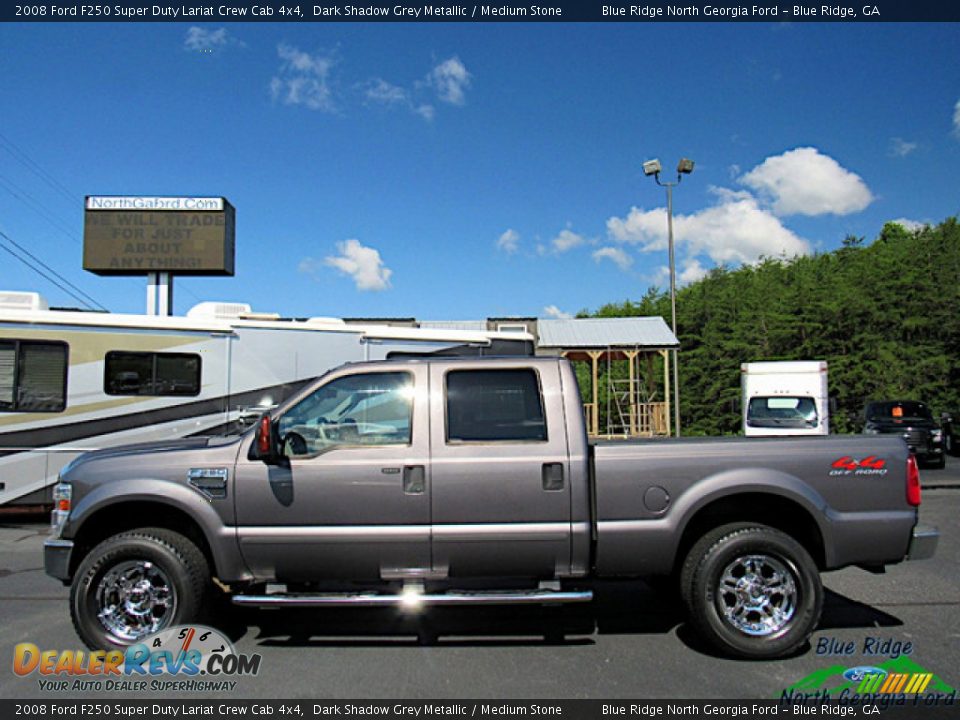 2008 Ford F250 Super Duty Lariat Crew Cab 4x4 Dark Shadow Grey Metallic / Medium Stone Photo #2