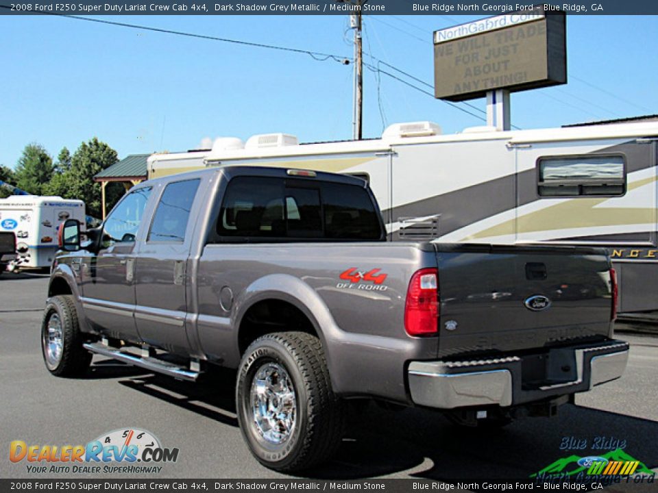2008 Ford F250 Super Duty Lariat Crew Cab 4x4 Dark Shadow Grey Metallic / Medium Stone Photo #3