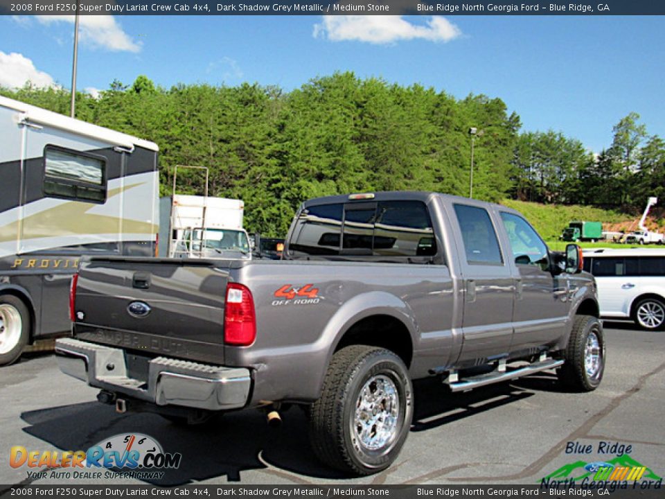 2008 Ford F250 Super Duty Lariat Crew Cab 4x4 Dark Shadow Grey Metallic / Medium Stone Photo #5