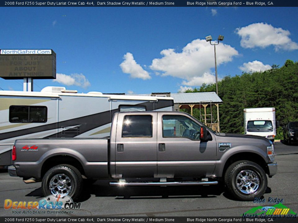 2008 Ford F250 Super Duty Lariat Crew Cab 4x4 Dark Shadow Grey Metallic / Medium Stone Photo #6