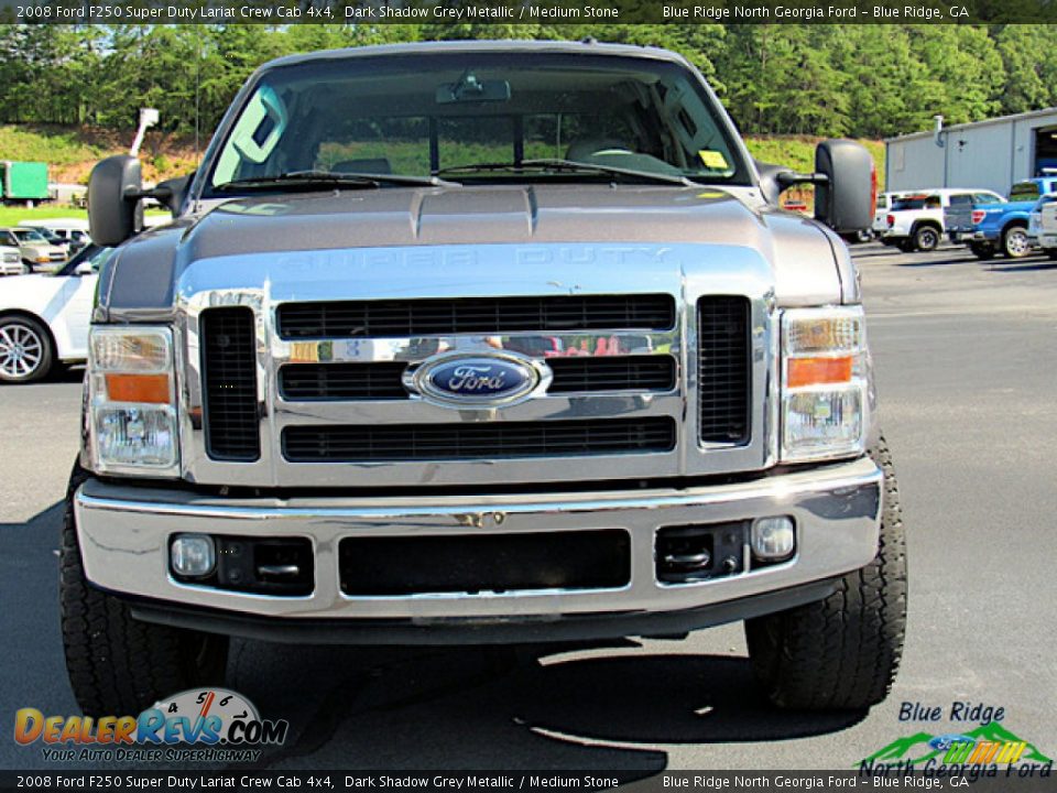 2008 Ford F250 Super Duty Lariat Crew Cab 4x4 Dark Shadow Grey Metallic / Medium Stone Photo #8