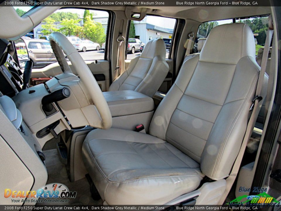 2008 Ford F250 Super Duty Lariat Crew Cab 4x4 Dark Shadow Grey Metallic / Medium Stone Photo #11