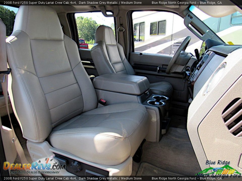 2008 Ford F250 Super Duty Lariat Crew Cab 4x4 Dark Shadow Grey Metallic / Medium Stone Photo #12