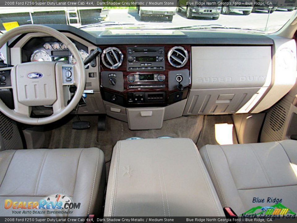 2008 Ford F250 Super Duty Lariat Crew Cab 4x4 Dark Shadow Grey Metallic / Medium Stone Photo #16