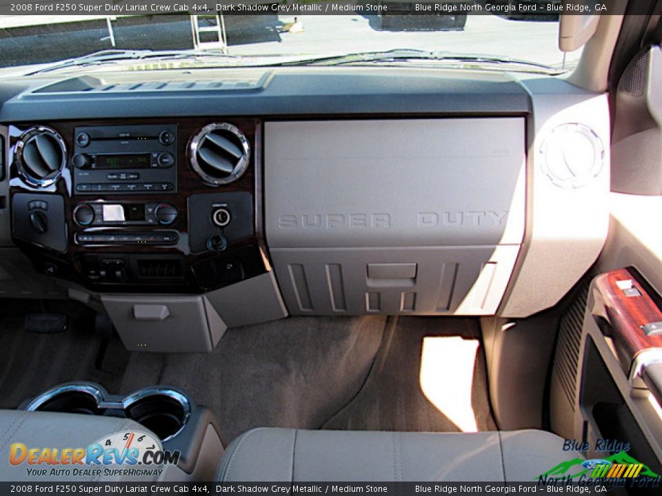 2008 Ford F250 Super Duty Lariat Crew Cab 4x4 Dark Shadow Grey Metallic / Medium Stone Photo #17