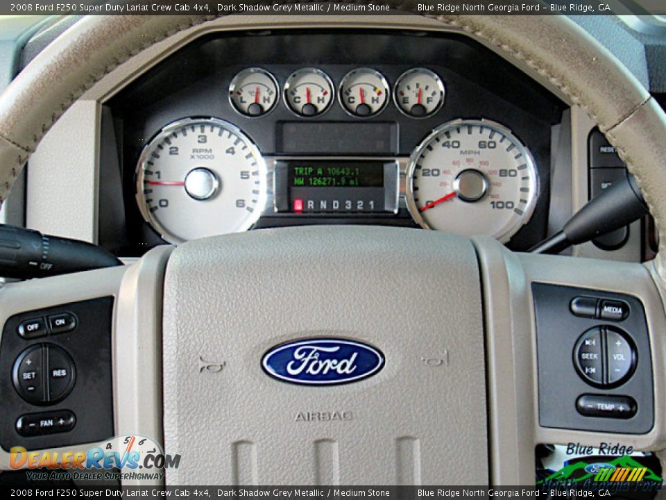 2008 Ford F250 Super Duty Lariat Crew Cab 4x4 Dark Shadow Grey Metallic / Medium Stone Photo #18