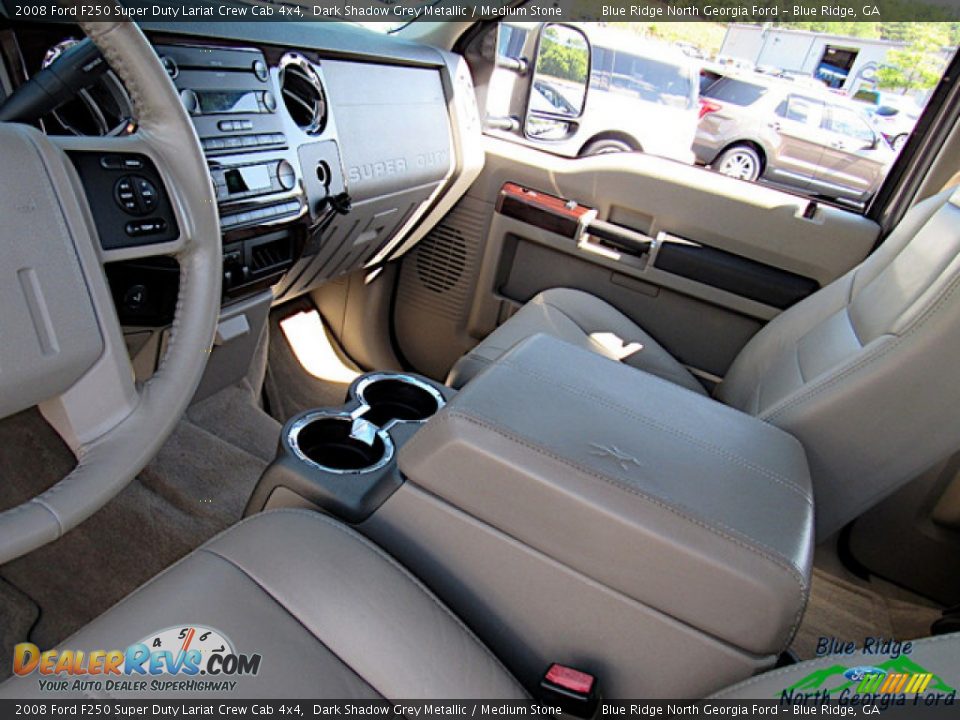 2008 Ford F250 Super Duty Lariat Crew Cab 4x4 Dark Shadow Grey Metallic / Medium Stone Photo #27