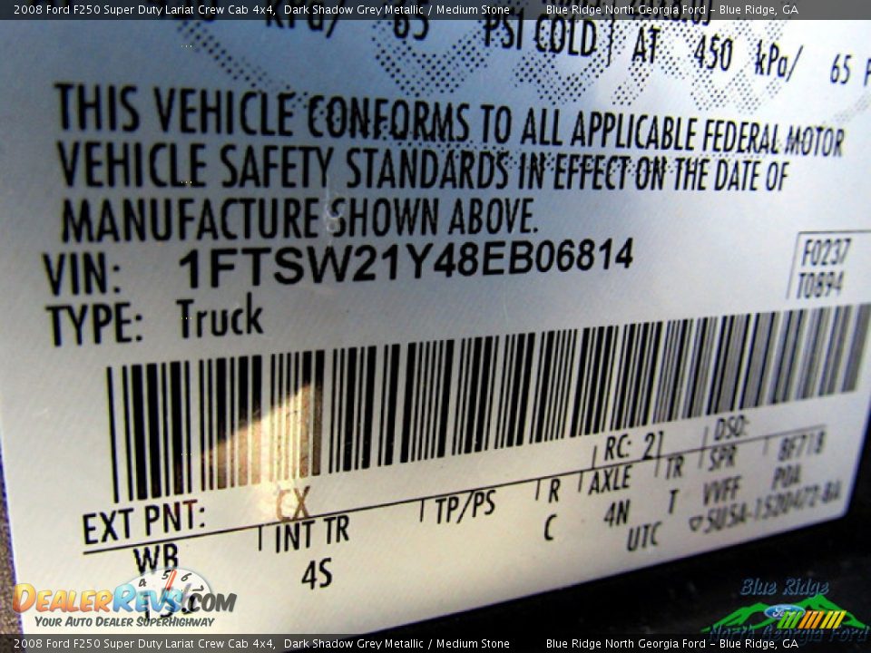 2008 Ford F250 Super Duty Lariat Crew Cab 4x4 Dark Shadow Grey Metallic / Medium Stone Photo #28