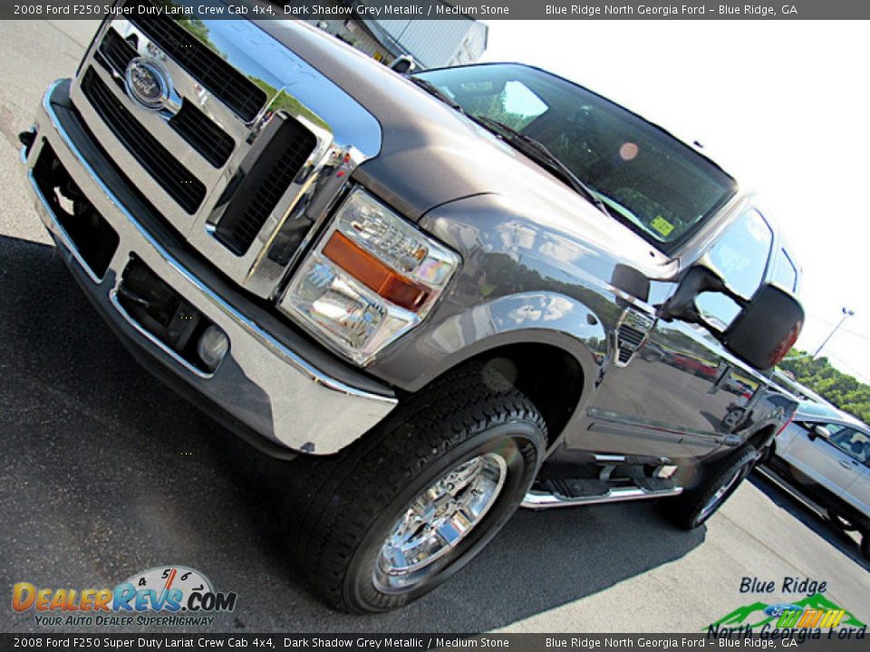 2008 Ford F250 Super Duty Lariat Crew Cab 4x4 Dark Shadow Grey Metallic / Medium Stone Photo #33