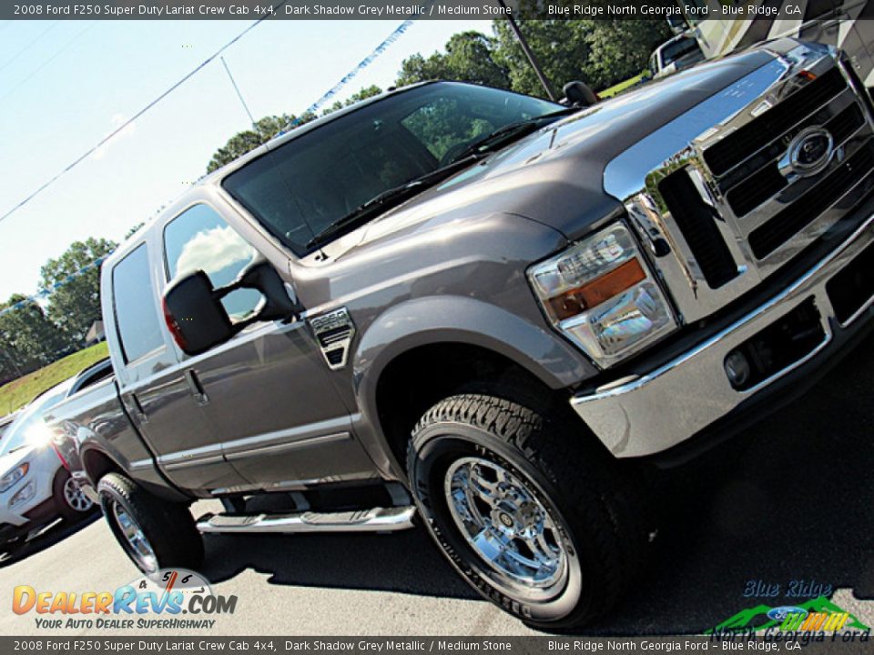 2008 Ford F250 Super Duty Lariat Crew Cab 4x4 Dark Shadow Grey Metallic / Medium Stone Photo #34