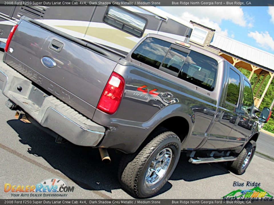 2008 Ford F250 Super Duty Lariat Crew Cab 4x4 Dark Shadow Grey Metallic / Medium Stone Photo #35
