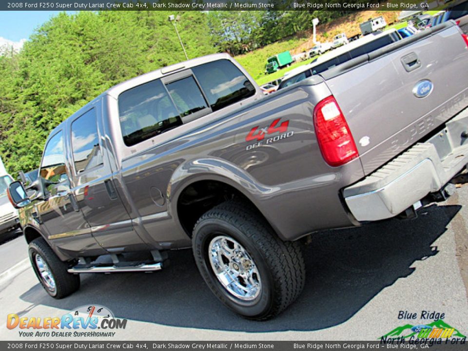 2008 Ford F250 Super Duty Lariat Crew Cab 4x4 Dark Shadow Grey Metallic / Medium Stone Photo #36