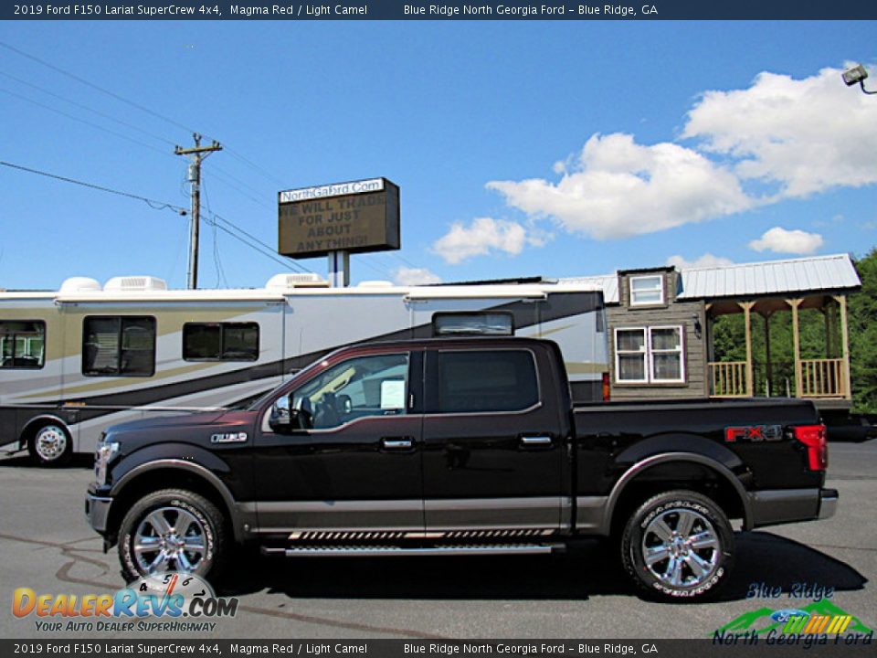 2019 Ford F150 Lariat SuperCrew 4x4 Magma Red / Light Camel Photo #2