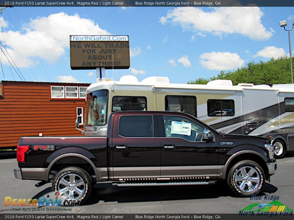 2019 Ford F150 Lariat SuperCrew 4x4 Magma Red / Light Camel Photo #6