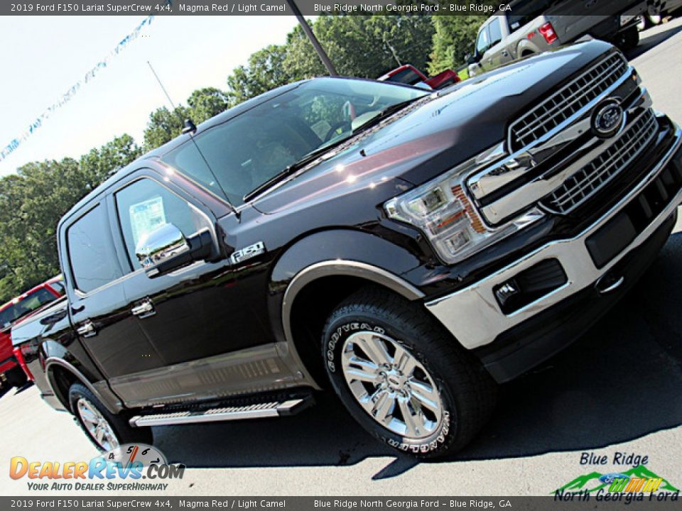 2019 Ford F150 Lariat SuperCrew 4x4 Magma Red / Light Camel Photo #34